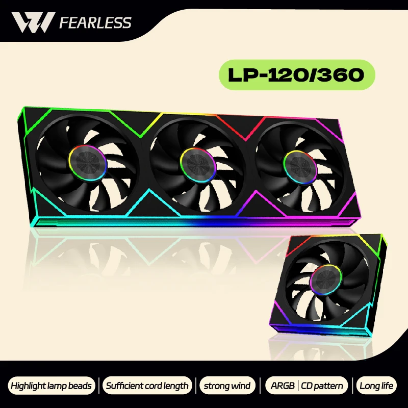 OEM LP-120/360 ARGB Siamese PC Fan Integration PWM Silent long life large air volume 12V Computer case Cooling Fan 800-2200RPM
OEM LP-120/360 ARGB Siamese PC Fan Integration PWM Silent long life large air volume 12V Computer case Cooling Fan 800-2200RPM