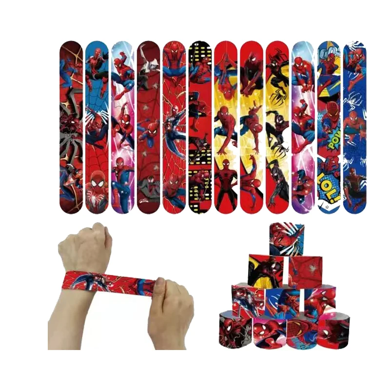 12pcs Pack Spider Man Slap Bracelets Cartoon Snap Bracelet Wristbands for kids Party Favors Classroom Prizes Exchanging Gifts
12pcs Pack Spider Man Slap Bracelets Cartoon Snap Bracelet Wristbands for kids Party Favors Classroom Prizes Exchanging Gifts