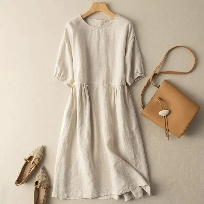 Vintage Elegant Dresses Womens 2024 New Summer Cotton Lantern Sleeve Casual Loose Sundress Minimalist Solid Vestidos
Vintage Elegant Dresses Womens 2024 New Summer Cotton Lantern Sleeve Casual Loose Sundress Minimalist Solid Vestidos