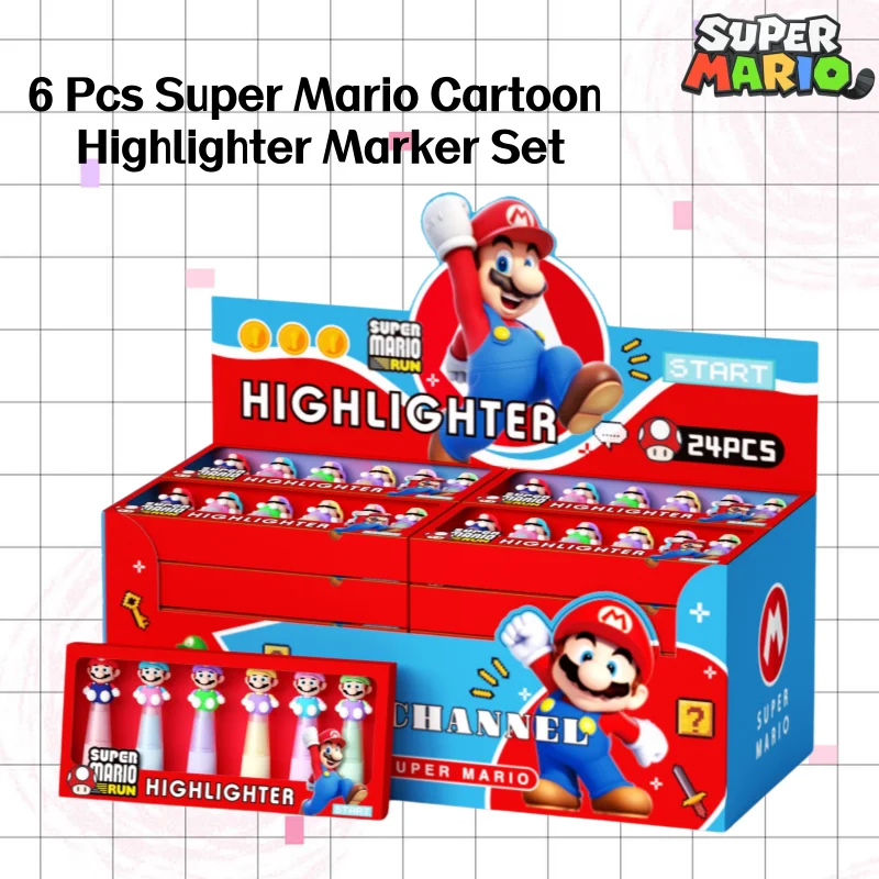Super Mario Run Themed Fluorescent Highlighters 6 Pieces, Cute Assorted Colors Mario Figure Highlighters, Portable School Suppli
Super Mario Run Themed Fluorescent Highlighters 6 Pieces, Cute Assorted Colors Mario Figure Highlighters, Portable School Suppli
