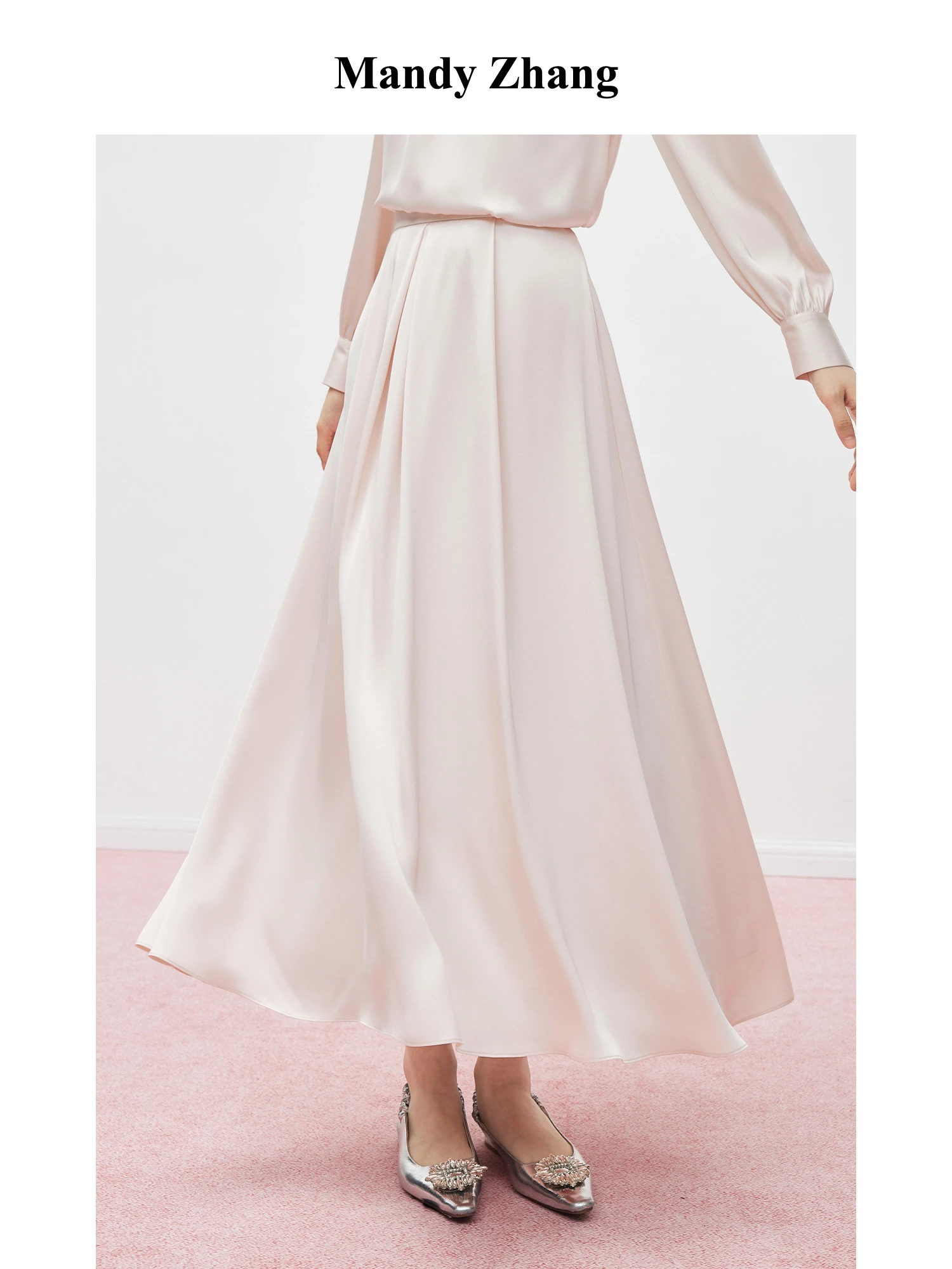 Elegant Satin A-Line Midi Skirt for Women Spring Autumn Pleated Design Pink Long Skirt High Waist Polyester Fiber Casual Wear
Elegant Satin A-Line Midi Skirt for Women Spring Autumn Pleated Design Pink Long Skirt High Waist Polyester Fiber Casual Wear