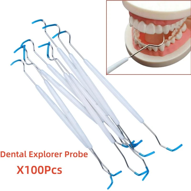 100pcs Dental Explorer Probe Disposable Double-ended Dental Hook Individual Packaging Stainless Steel Oral Cleaning Care Tools
100pcs Dental Explorer Probe Disposable Double-ended Dental Hook Individual Packaging Stainless Steel Oral Cleaning Care Tools