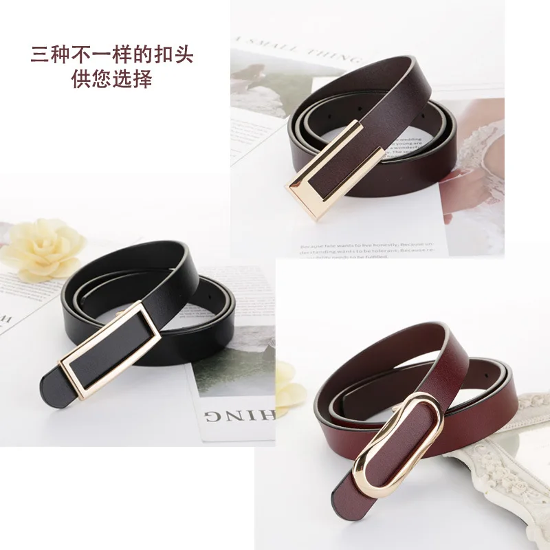 Fashion Brand High Quality Genuine Leather Belt for Women Wide Gold Lock Buckle Dress Jeans Sweater Thin Women's Belt
Fashion Brand High Quality Genuine Leather Belt for Women Wide Gold Lock Buckle Dress Jeans Sweater Thin Women's Belt