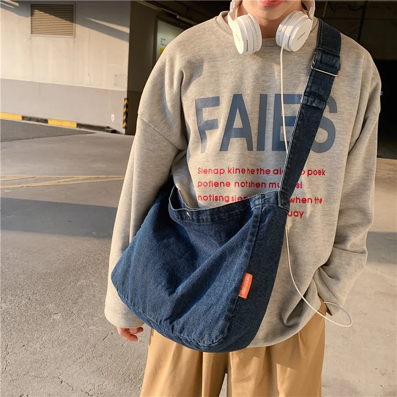 Trendy Japanese style Denim Messenger Bag - Soft Unisex Shoulder Backpack for Students & Couples
Trendy Japanese style Denim Messenger Bag - Soft Unisex Shoulder Backpack for Students & Couples