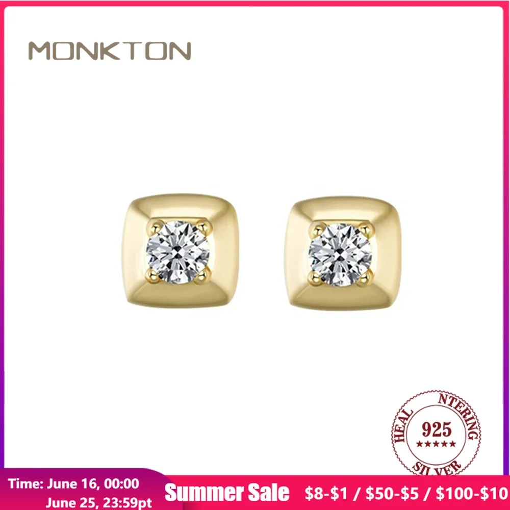 Monkton 925 Sterling Silver 18K Gold Plate Stud Earrings Square Zircon Earring Light Luxury Accessories Jewelry Birthday Gift
Monkton 925 Sterling Silver 18K Gold Plate Stud Earrings Square Zircon Earring Light Luxury Accessories Jewelry Birthday Gift