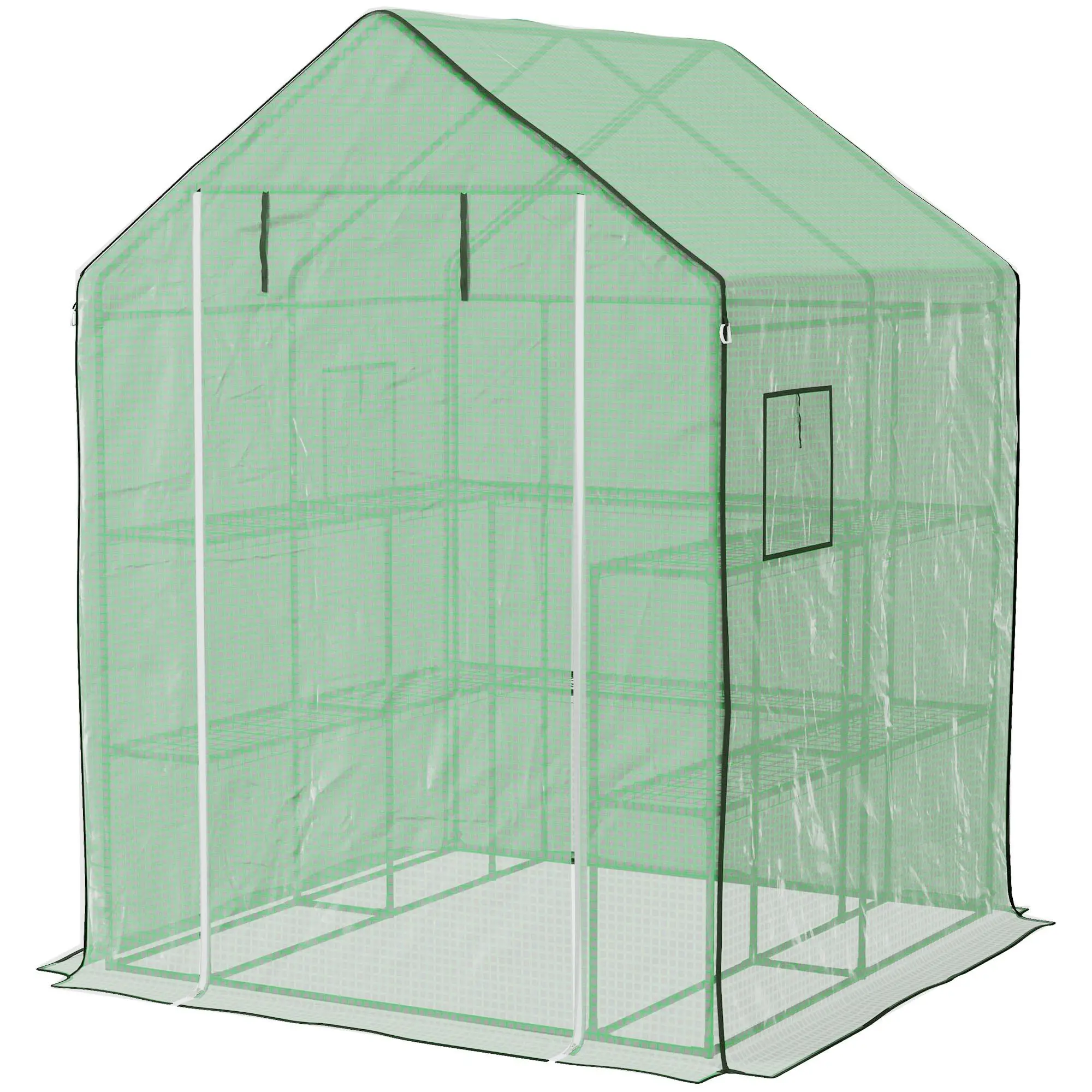 Outsunny Portable Greenhouse 4.6 x 4.7 ft Walk-In Hot House with Roll Up Door Windows U-Shape Flower Rack Water UV Resistant
Outsunny Portable Greenhouse 4.6 x 4.7 ft Walk-In Hot House with Roll Up Door Windows U-Shape Flower Rack Water UV Resistant