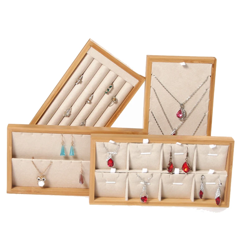 4Pcs Beige Natural Bamboo Wood Necklace Bracelet Ring Stand Earring Storage Tray Jewelry Tray Display Props
4Pcs Beige Natural Bamboo Wood Necklace Bracelet Ring Stand Earring Storage Tray Jewelry Tray Display Props