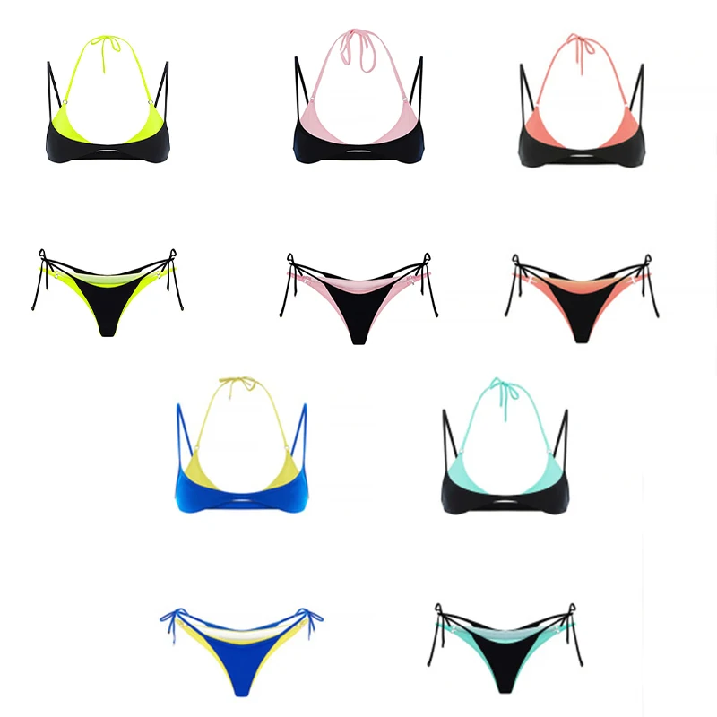 Y2K Millennium Retro Style Color Collision Splicing Fake Two piece Bikini American Sexy Hot Girl Hanging Neck Strap Split Bikini
Y2K Millennium Retro Style Color Collision Splicing Fake Two piece Bikini American Sexy Hot Girl Hanging Neck Strap Split Bikini
