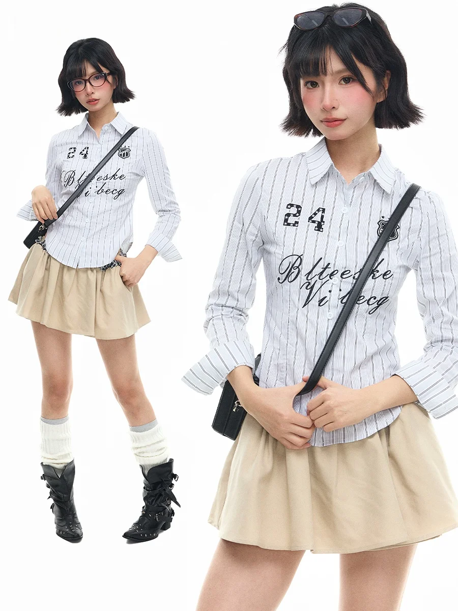 Sanowers American Retro Striped Waist-Cinching Long Sve irt Women's Slimming ort Sle Spicy Girl Button-Up Cotton Pol...
Sanowers American Retro Striped Waist-Cinching Long Sve irt Women's Slimming ort Sle Spicy Girl Button-Up Cotton Pol...