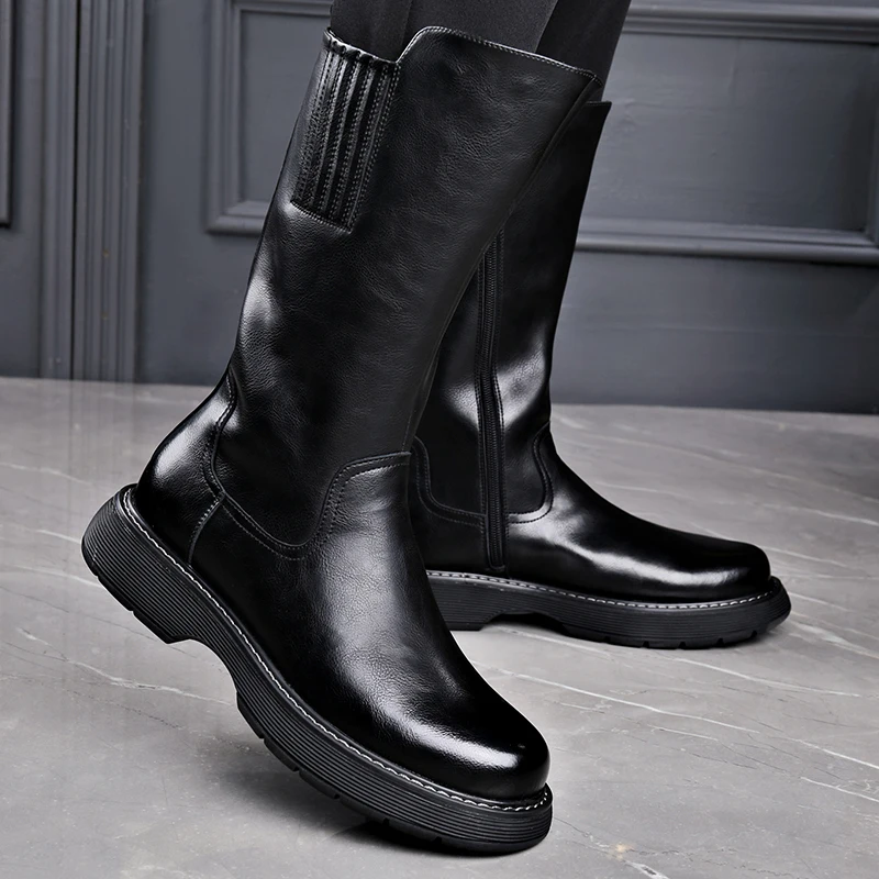 Мужская модная вечерняя одежда для ночного клуба, высокие мотоциклетные ботинки, черные модные оригинальные кожаные туфли, ковбойские ботинки на платформе, длинные мужские ботинки
Мужская модная вечерняя одежда для ночного клуба, высокие мотоциклетные ботинки, черные модные оригинальные кожаные туфли, ковбойские ботинки на платформе, длинные мужские ботинки
