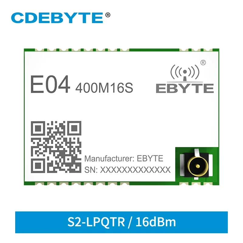 RF Wireless Module E04-400M16S 433MHz 470MHz 16dBm S2-LP Long Range GFSK ASK SPI Stamp hole/IPEX AT Command Wireless Transceiver
RF Wireless Module E04-400M16S 433MHz 470MHz 16dBm S2-LP Long Range GFSK ASK SPI Stamp hole/IPEX AT Command Wireless Transceiver