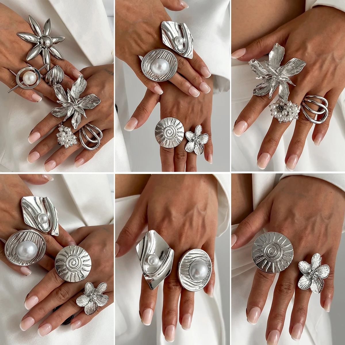 Salircon Vintage Silver Color Flower Sun Ring for Women Men Trending Exaggerated Punk Hip Hop Metal Finger Ring New Jewelry Gift
Salircon Vintage Silver Color Flower Sun Ring for Women Men Trending Exaggerated Punk Hip Hop Metal Finger Ring New Jewelry Gift