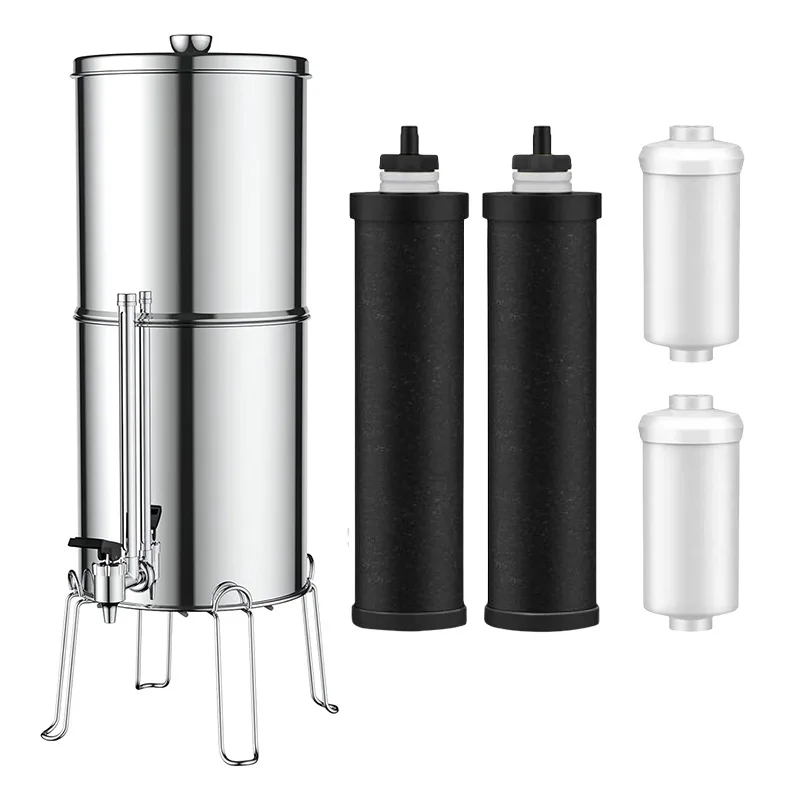 Outdoor Water Storage Filter Barrel Gravity Filtration System Stainless Steel Countertop Filter Barrel Loaded Silver Activated
Outdoor Water Storage Filter Barrel Gravity Filtration System Stainless Steel Countertop Filter Barrel Loaded Silver Activated