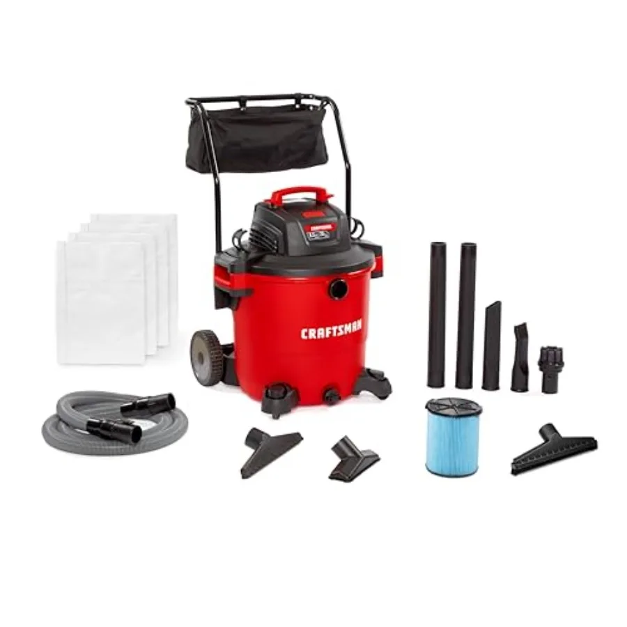 CMXEVBE17656 20 Gallon 6.5 Peak HP Wet/Dry Vac with Cart Heavy-Duty Shop Vacuum with Attachments and 4 Dust Collectio
CMXEVBE17656 20 Gallon 6.5 Peak HP Wet/Dry Vac with Cart Heavy-Duty Shop Vacuum with Attachments and 4 Dust Collectio