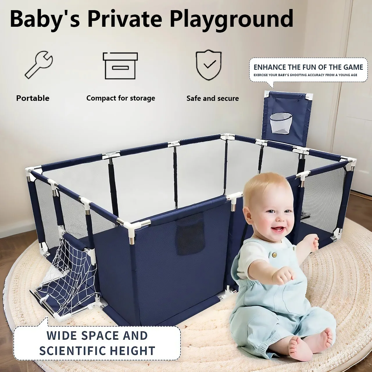 IMBABY New Baby Safety Fence with Basketball Hoop Baby Game Fence Multi-functional Indoor and Outdoor Use Non-toxic and Odorless
IMBABY New Baby Safety Fence with Basketball Hoop Baby Game Fence Multi-functional Indoor and Outdoor Use Non-toxic and Odorless