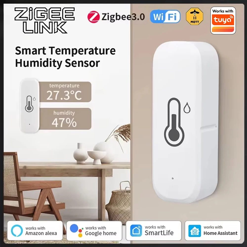 Датчик температуры и влажности WiFi/Zigbee с управлением через приложение, комнатный термометр-монитор, домашняя автоматизация, работает с Tuya, Alexa, Google.
Датчик температуры и влажности WiFi/Zigbee с управлением через приложение, комнатный термометр-монитор, домашняя автоматизация, работает с Tuya, Alexa, Google.