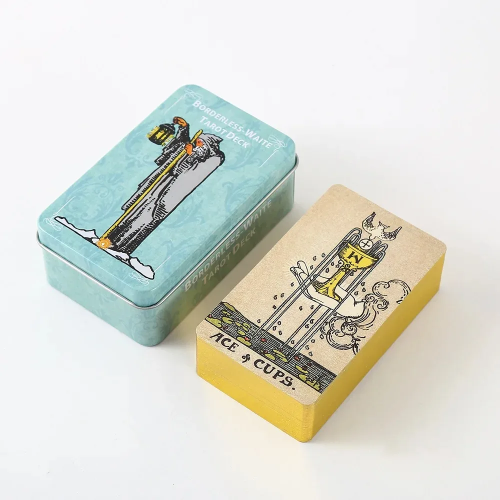 Metal Box Gilded Borderless Edition Rider Tarot Cards Deck English Version Of Divination Board Game
Metal Box Gilded Borderless Edition Rider Tarot Cards Deck English Version Of Divination Board Game