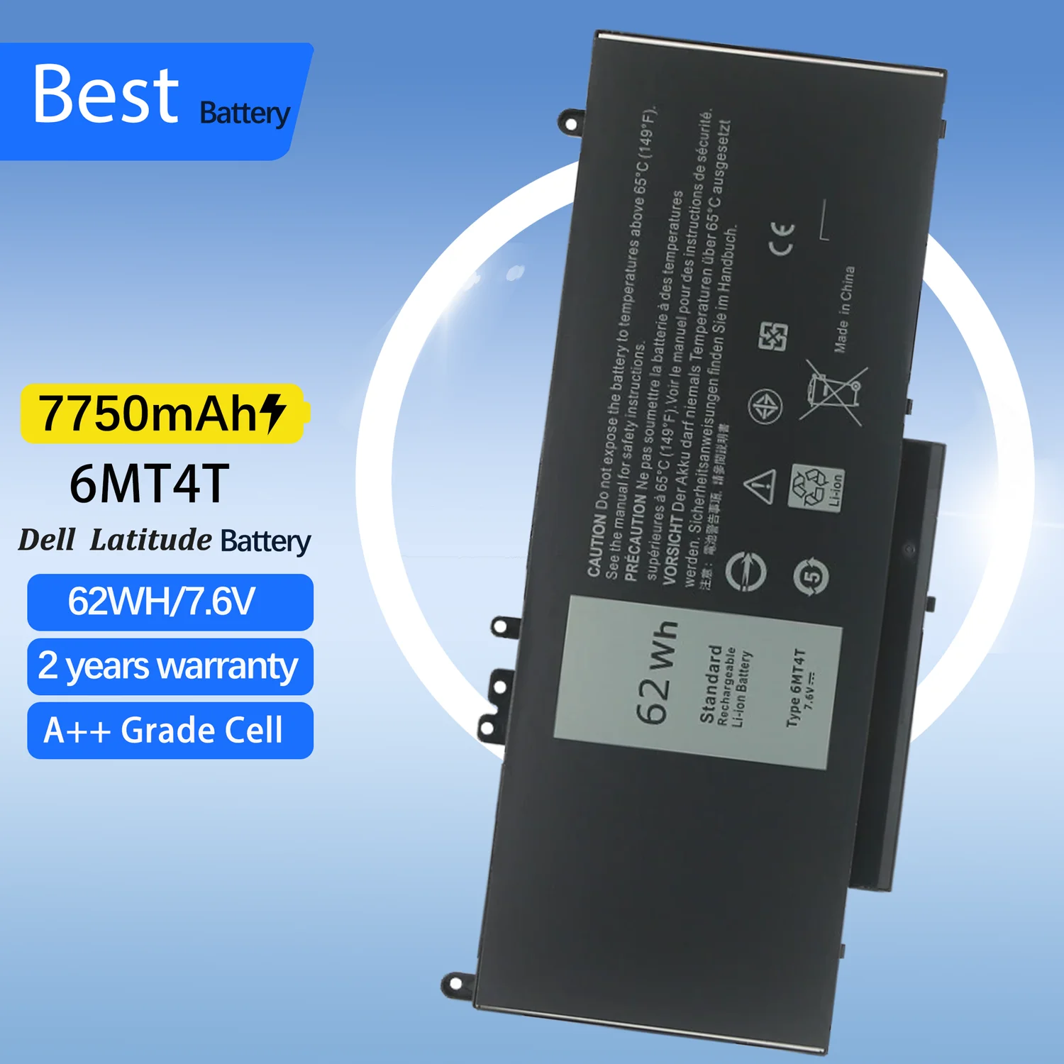 62WH 6MT4T 7.6V Li-ion Battery For DELL Latitude 14 5470 E5470 15 5570 E5570 15 3510 M3510 Laptop 7V69Y TXF9M 79VRK 07V69Y
62WH 6MT4T 7.6V Li-ion Battery For DELL Latitude 14 5470 E5470 15 5570 E5570 15 3510 M3510 Laptop 7V69Y TXF9M 79VRK 07V69Y