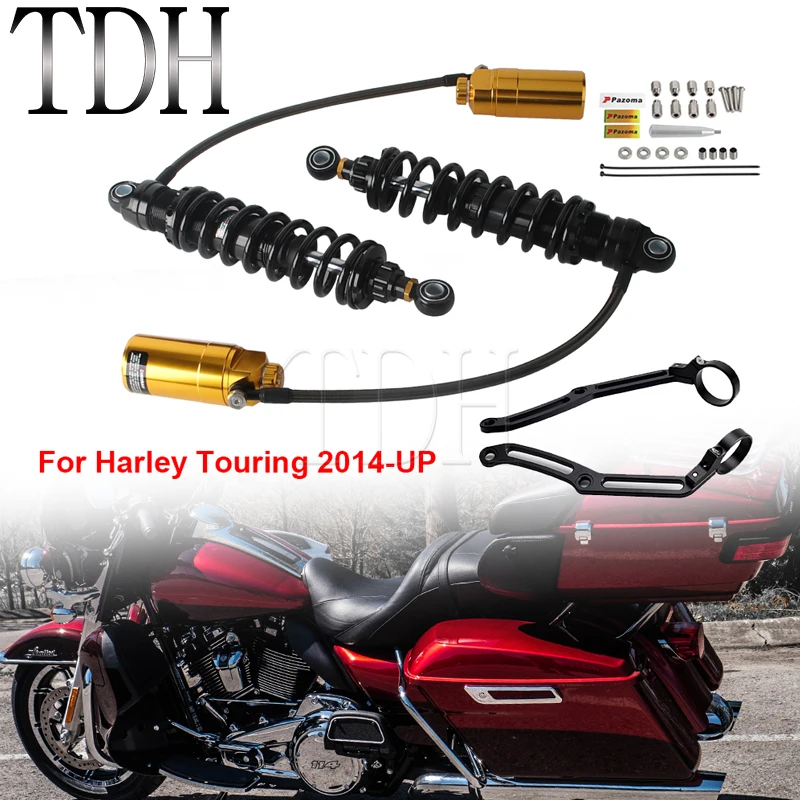 Мотоциклетные задние амортизаторы с дистанционным резервуаром для Harley Touring Road King CVO Electra Glide FLHTKSE FLH FLHRXS FLHR 14-24
Мотоциклетные задние амортизаторы с дистанционным резервуаром для Harley Touring Road King CVO Electra Glide FLHTKSE FLH FLHRXS FLHR 14-24