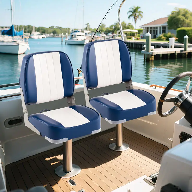 2-Pack Boat Seats Folding Low Back Boat Chairs Waterproof PVC Leather Cabin Seating-Blue
2-Pack Boat Seats Folding Low Back Boat Chairs Waterproof PVC Leather Cabin Seating-Blue