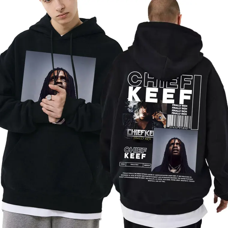 Rapper Chief Keef Hip Hop Oversized Hoodie Finally Rich Album Hoodies Men Women Casual Black Sweatshirt Men's Fashion Streetwear
Rapper Chief Keef Hip Hop Oversized Hoodie Finally Rich Album Hoodies Men Women Casual Black Sweatshirt Men's Fashion Streetwear