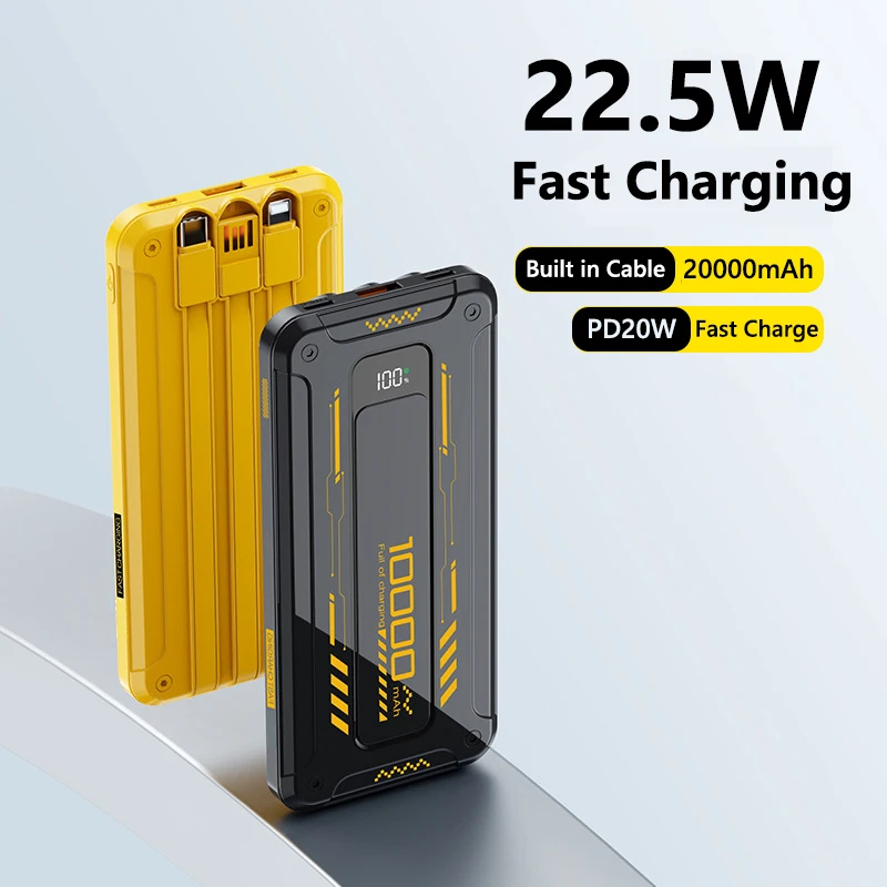 20000mAh Power Bank 22.5W Fast Charging with USB C Cable PD20W Powerbank for iPhone 17 Xiaomi Samsung Portable External Battery
20000mAh Power Bank 22.5W Fast Charging with USB C Cable PD20W Powerbank for iPhone 17 Xiaomi Samsung Portable External Battery