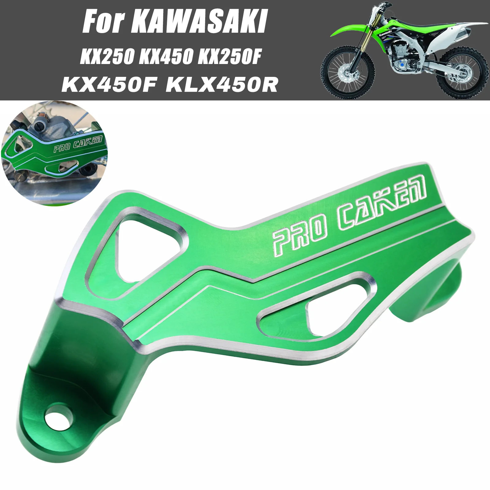 CNC Aluminum high precision Rear Brake Caliper Disc Cover Axle Guard Fit Kawasaki KX250 KX250F KX450F series Offroad Accessorie
CNC Aluminum high precision Rear Brake Caliper Disc Cover Axle Guard Fit Kawasaki KX250 KX250F KX450F series Offroad Accessorie