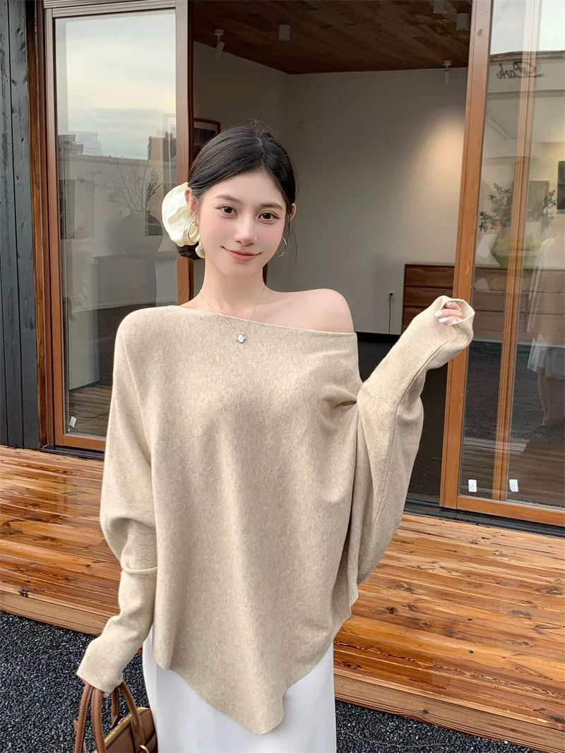 Loose Long Sve Knitted Sweater Women's Autumn Winter Faion New Sle Bat Wing oulder Bared Soft Comfortable Lazy Feeling
Loose Long Sve Knitted Sweater Women's Autumn Winter Faion New Sle Bat Wing oulder Bared Soft Comfortable Lazy Feeling