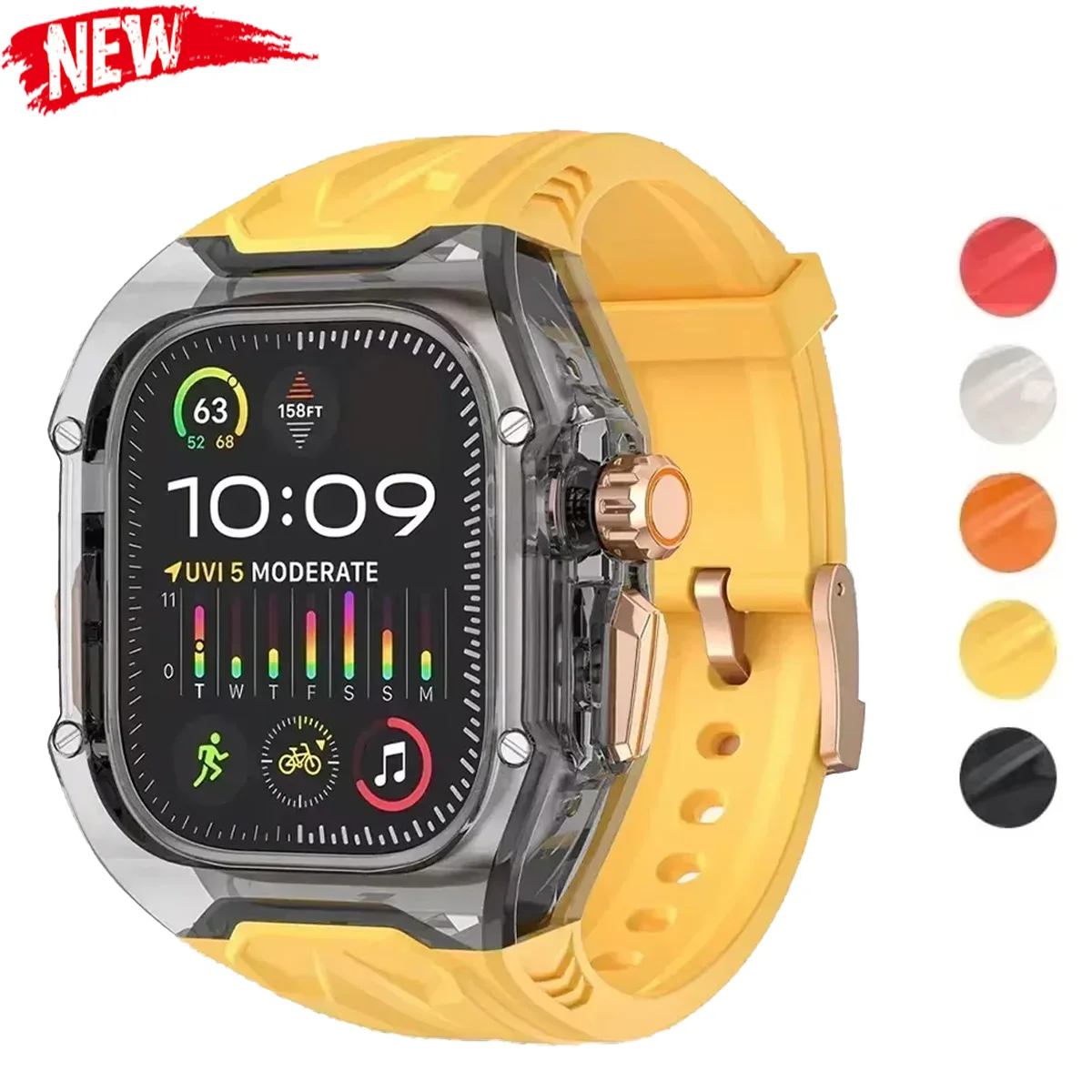 Strap Case For Apple Watch 9 8 7 45mm 41mm Transparent Modification Kit for IWatch Series 44 40mm 6 5 4 SE Rubber Band Refit Mod
Strap Case For Apple Watch 9 8 7 45mm 41mm Transparent Modification Kit for IWatch Series 44 40mm 6 5 4 SE Rubber Band Refit Mod