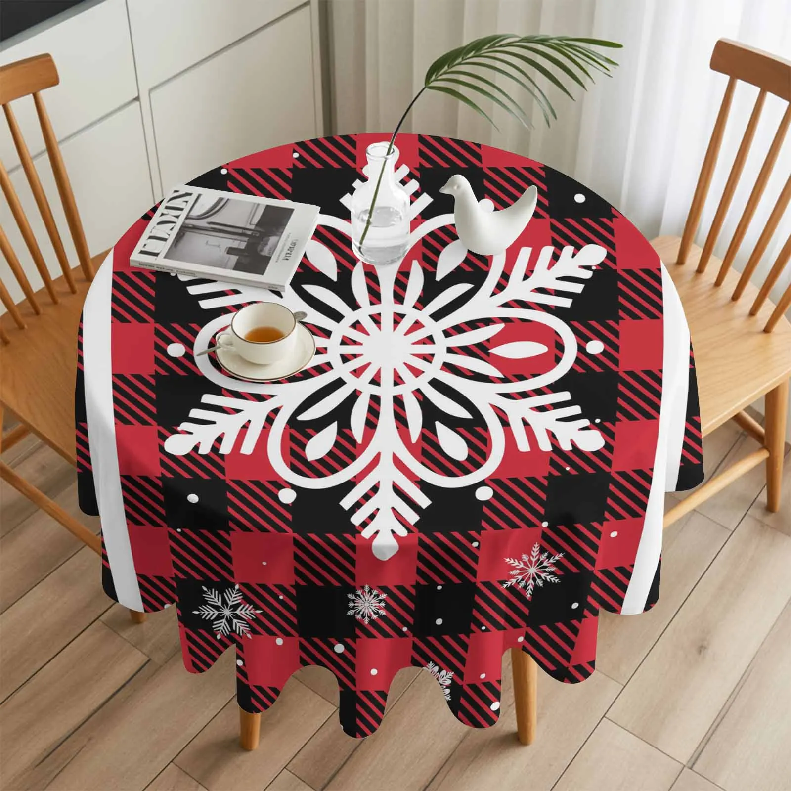 Christmas Snowflakes Red Plaid Round Table Cloth Festival Dining Tablecloth Waterproof Table Cover for Wedding Party Decor
Christmas Snowflakes Red Plaid Round Table Cloth Festival Dining Tablecloth Waterproof Table Cover for Wedding Party Decor