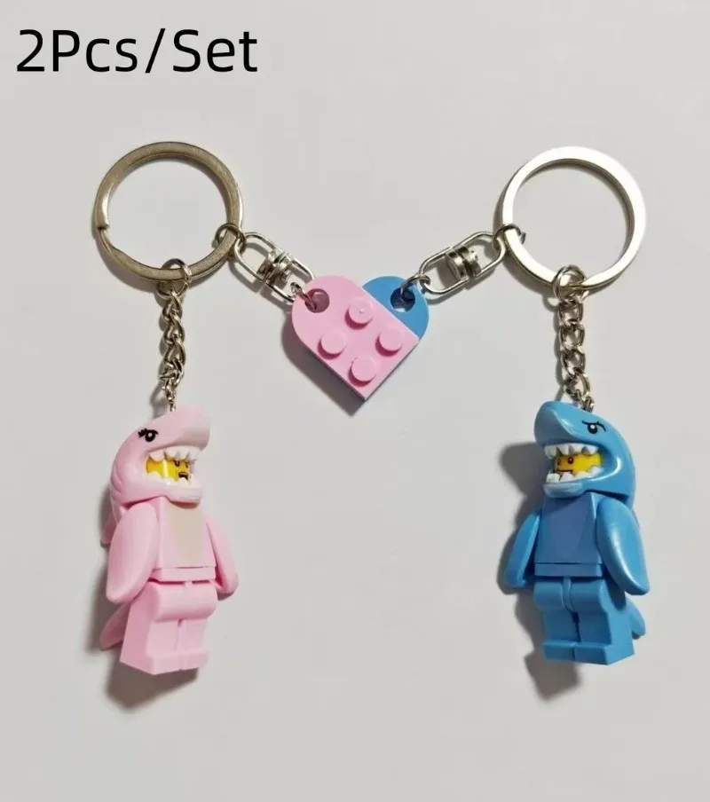 2pcs/set Cartoon Pink Blue Shark Keychain Heart-Shaped Building Block Splicing Couple Key Ring Bag Pendant Decor Props Love Gift
2pcs/set Cartoon Pink Blue Shark Keychain Heart-Shaped Building Block Splicing Couple Key Ring Bag Pendant Decor Props Love Gift
