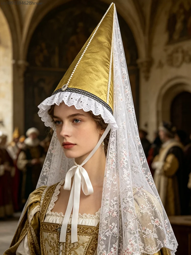 Medieval Renaissance Women's Queen Hats with Veils Witches Cosplay Costume Accessories Cone-shaped Pointed Hat
Medieval Renaissance Women's Queen Hats with Veils Witches Cosplay Costume Accessories Cone-shaped Pointed Hat