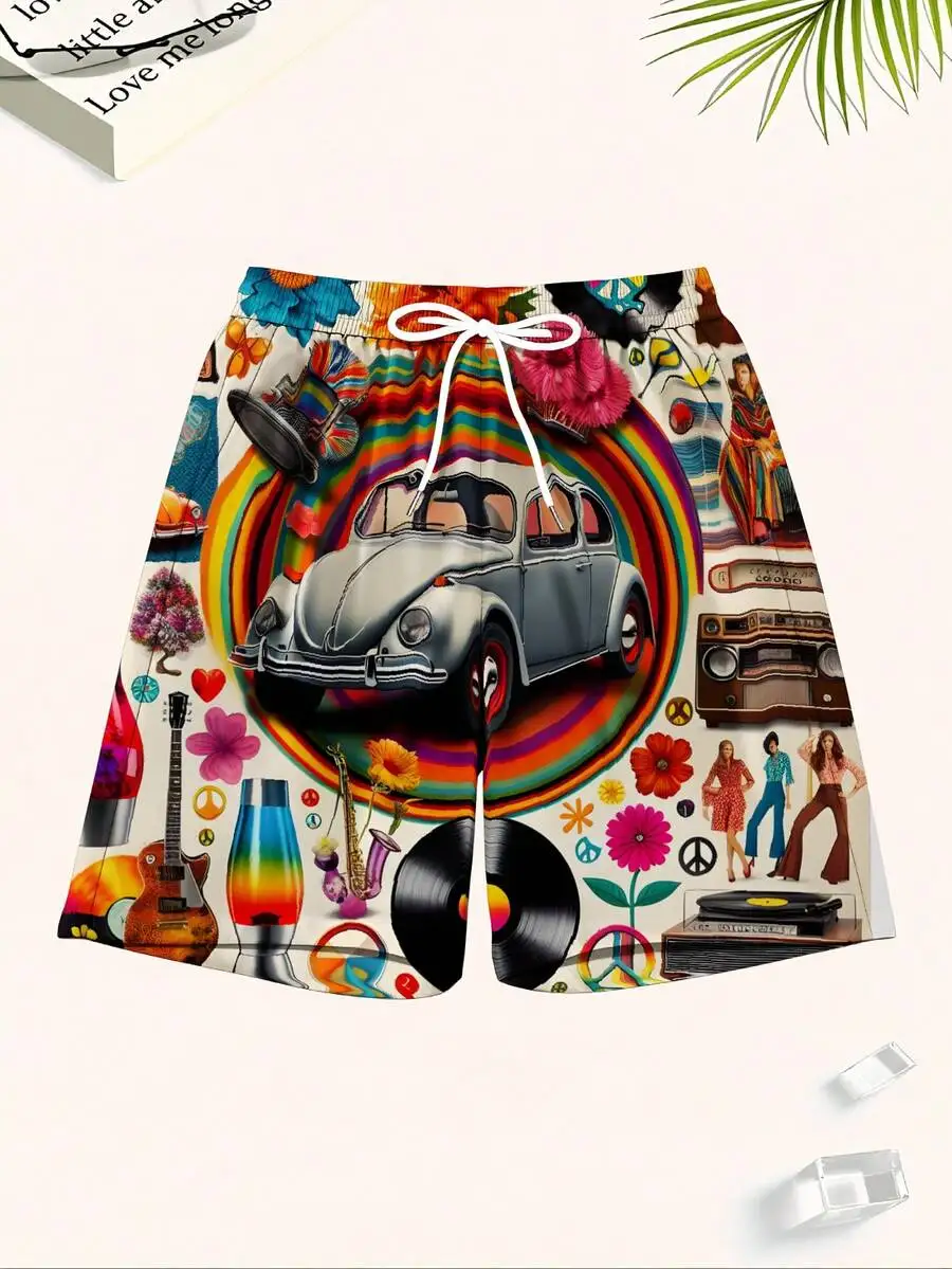 Hippie Style Beetle Rainbow Peace Sign Music Vinyl Flower Guitar Beach Shorts For Men
Hippie Style Beetle Rainbow Peace Sign Music Vinyl Flower Guitar Beach Shorts For Men