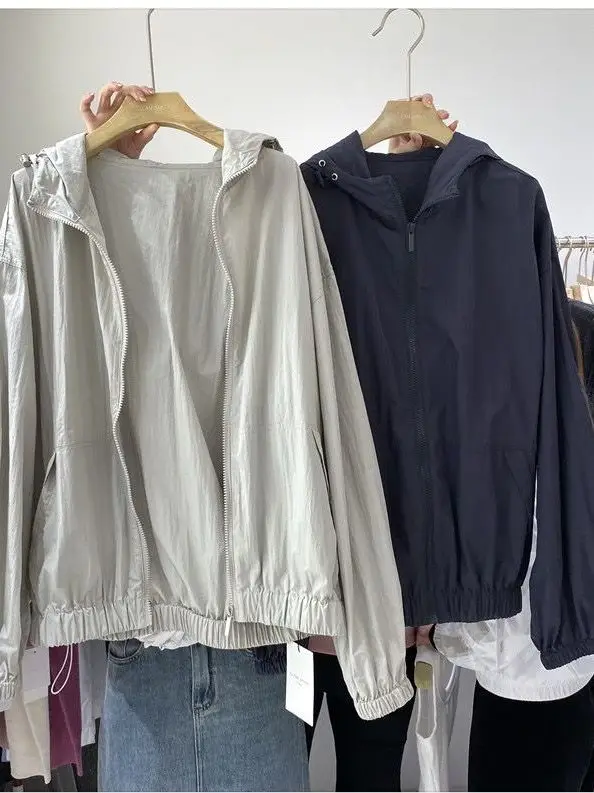Korean Style Lightweight Long Sleeve Zipper Short Coat Women's Spring Summer Casual Loose Slimming Small Size Outerwear
Korean Style Lightweight Long Sleeve Zipper Short Coat Women's Spring Summer Casual Loose Slimming Small Size Outerwear
