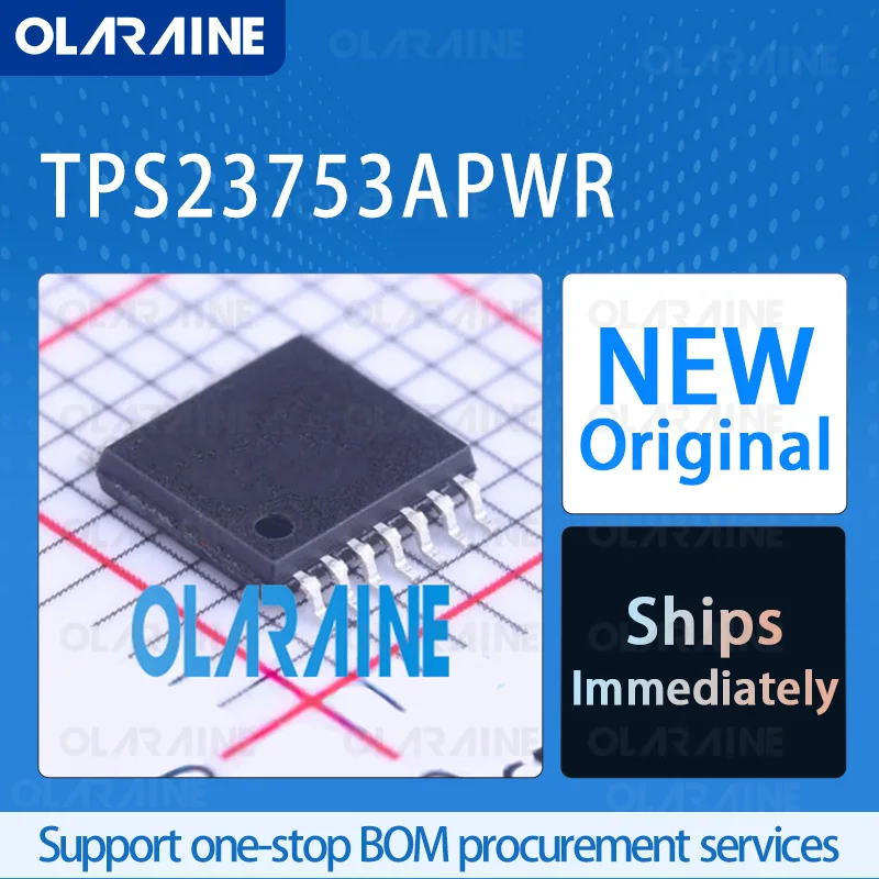 5/10/100Pcs TPS23753APWR TSSOP-14 original ic chip Power switch IC - POE/LAN RoHS The supply voltage is 57 
5/10/100Pcs TPS23753APWR TSSOP-14 original ic chip Power switch IC - POE/LAN RoHS The supply voltage is 57