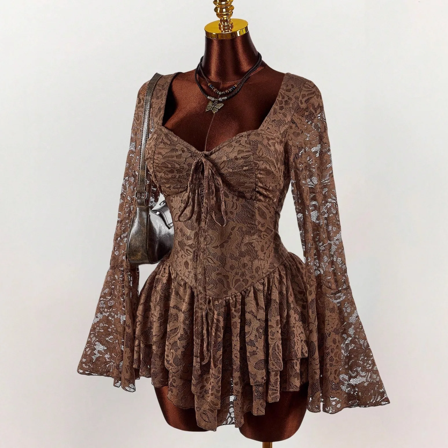 Женское модное платье-рубашка Princ Sle ort Gown с кружевной отделкой на талии, низким вырезом и плиссированной короткой юбкой Pure Desire
Женское модное платье-рубашка Princ Sle ort Gown с кружевной отделкой на талии, низким вырезом и плиссированной короткой юбкой Pure Desire