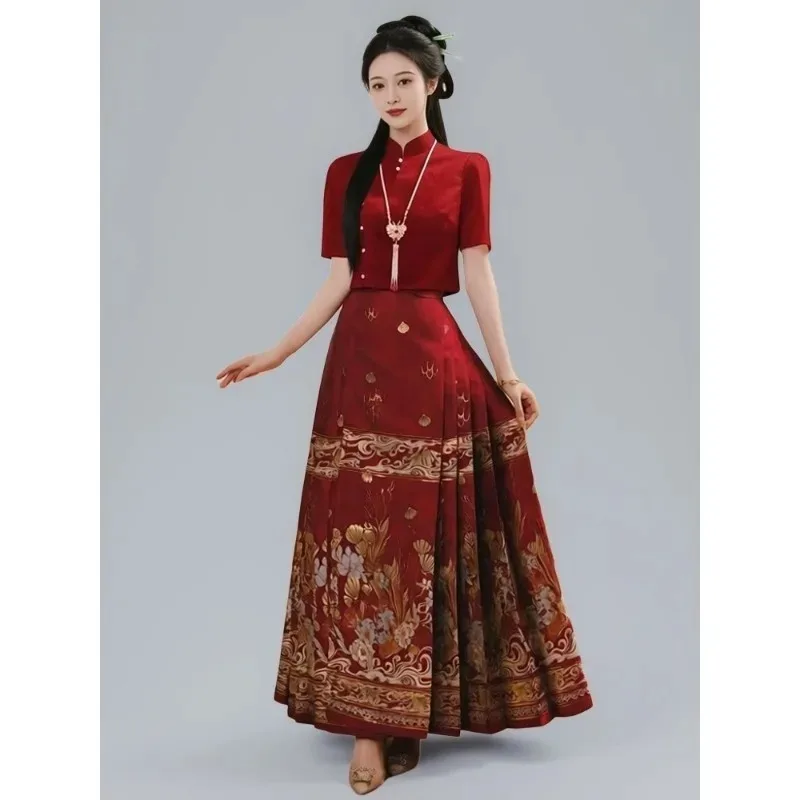 National style high-end wedding clothes, fat mm festive and thin two-piece set
National style high-end wedding clothes, fat mm festive and thin two-piece set