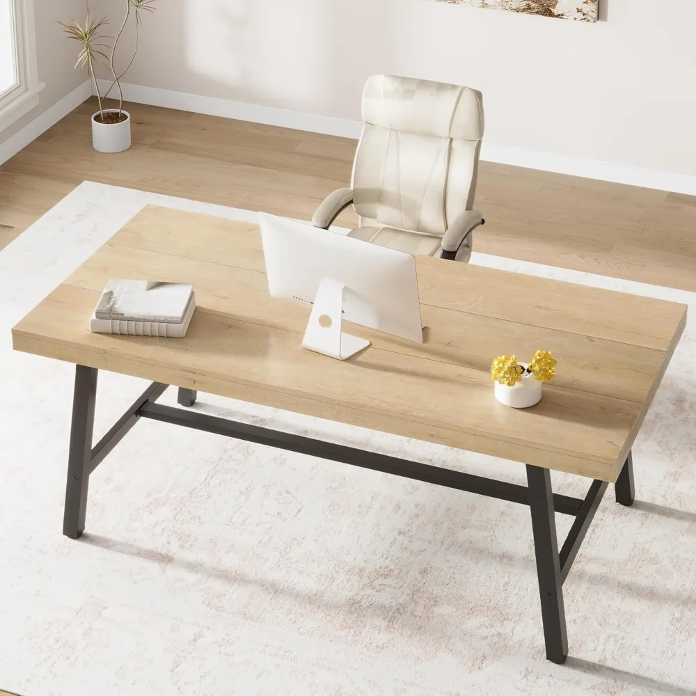 Industrial computer desk, 70.87 inch long large administrative computer office desk, wooden computer desk
Industrial computer desk, 70.87 inch long large administrative computer office desk, wooden computer desk