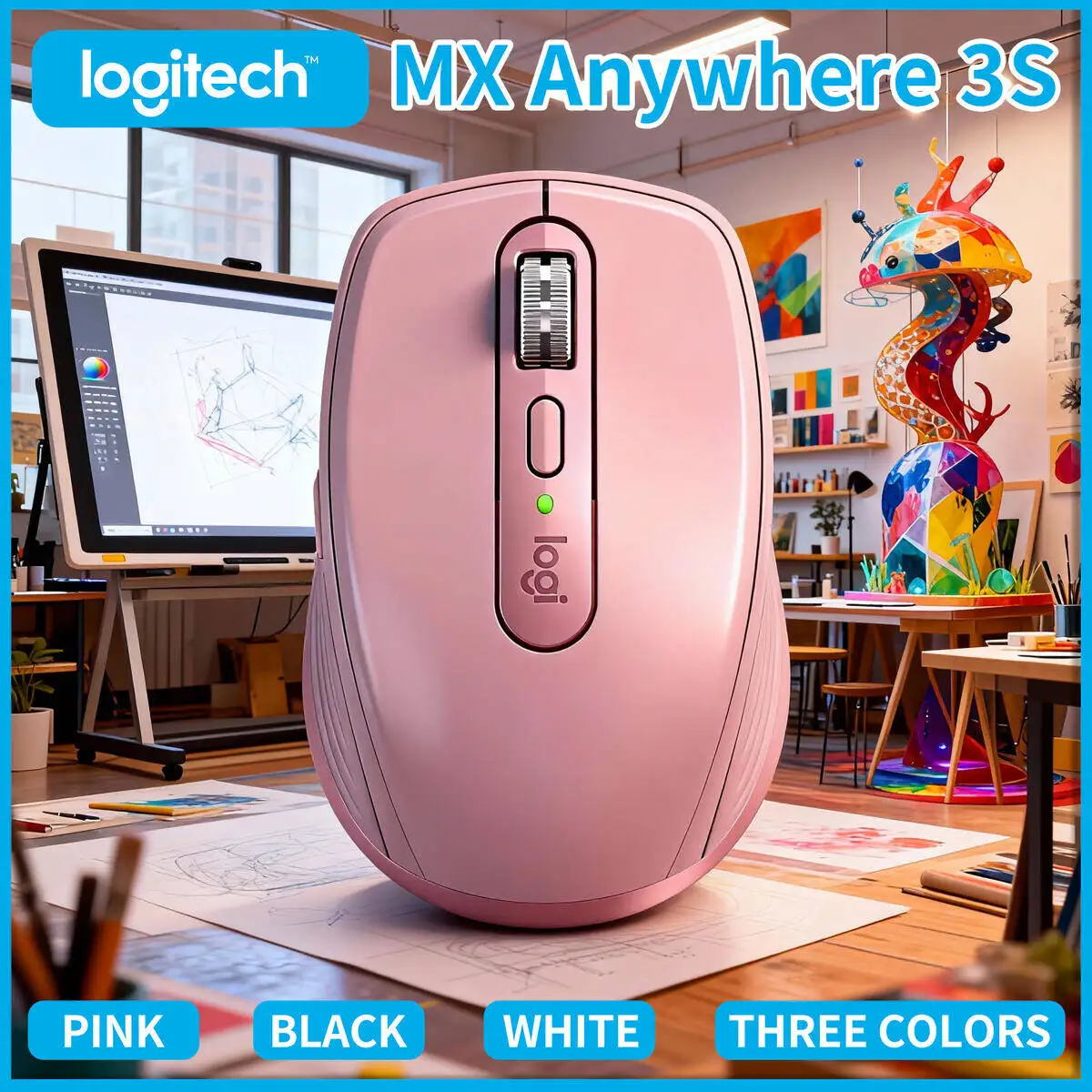 MX Anywhere 3S Logitech Wireless Mouse - Compact and Portable, Quiet Clicks, Stable Signal for Work and Play
MX Anywhere 3S Logitech Wireless Mouse - Compact and Portable, Quiet Clicks, Stable Signal for Work and Play