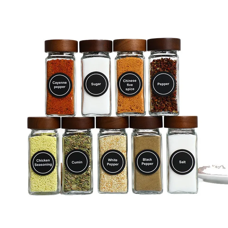 Glass Spice Jars with Labels- Wood Lid Square Spice Containers with brush Lids &Funnel,Seasoning Jars for Rack Cabinet Drawer
Glass Spice Jars with Labels- Wood Lid Square Spice Containers with brush Lids &Funnel,Seasoning Jars for Rack Cabinet Drawer