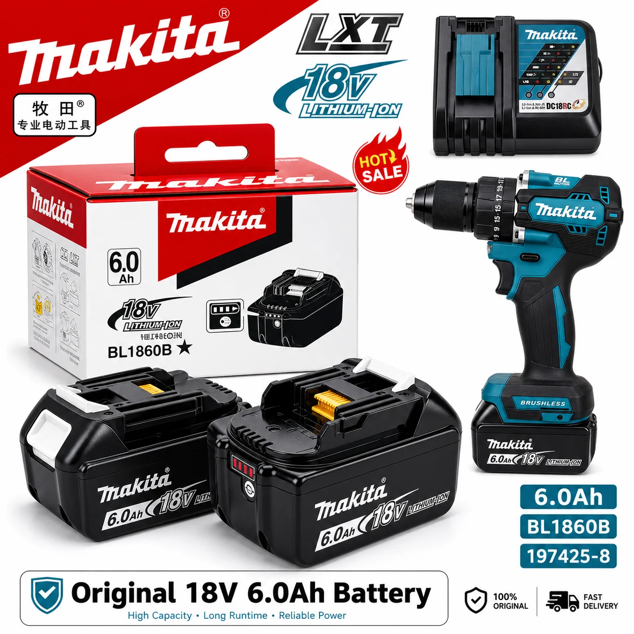 Makita DDF487 18V Brushless Motor Impact Screwdriver, 100% Genuine Rechargeable Power Tool
Makita DDF487 18V Brushless Motor Impact Screwdriver, 100% Genuine Rechargeable Power Tool