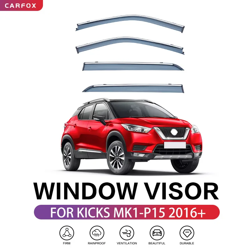 For Kicks Window visor Weather Shield Side Window Deflector Car windshield weather shield Car accessories
For Kicks Window visor Weather Shield Side Window Deflector Car windshield weather shield Car accessories