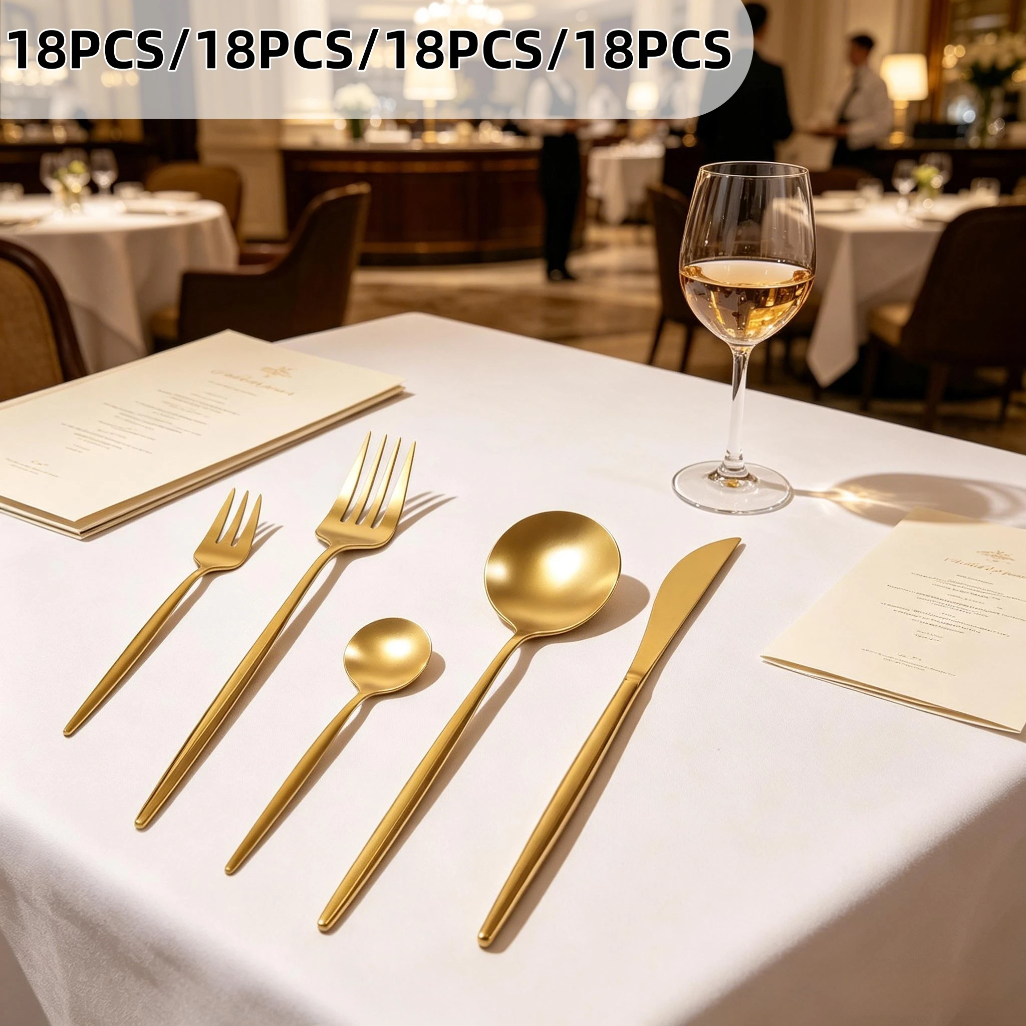 Bymaocar Cutlery Set 90 Piece Silverware Set Gold Stainless Steel 410/420 Vacuum Titanium Plated Fork Salad Fork Dinner Spoon Tea Spoon Knife Ergonomic Handle Comfortable Balance Durable Shiny Finish Wedding Party Home
Bymaocar Cutlery Set 90 Piece Silverware Set Gold Stainless Steel 410/420 Vacuum Titanium Plated Fork Salad Fork Dinner Spoon Tea Spoon Knife Ergonomic Handle Comfortable Balance Durable Shiny Finish Wedding Party Home