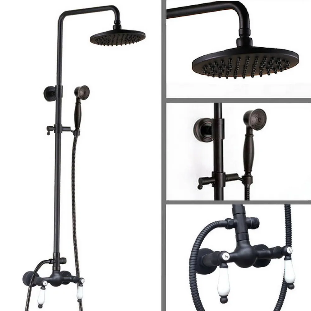 Black Oil Rubbed Bronze Bathroom Rain Shower Faucet Set Mixer Tap Wall Mounted ars473
Black Oil Rubbed Bronze Bathroom Rain Shower Faucet Set Mixer Tap Wall Mounted ars473