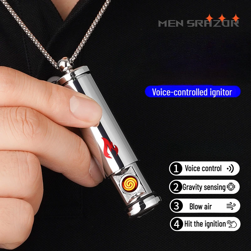 Newest Creative Intelligent Voice-controlled Ignition Tungsten Wire Lighter Necklace USB Charging Windproof Cigarette Lighter
Newest Creative Intelligent Voice-controlled Ignition Tungsten Wire Lighter Necklace USB Charging Windproof Cigarette Lighter