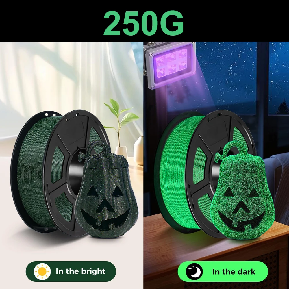 1.75mm 3D Printer Filament PLA Luminous Night Starry Sky Green 1Kg, 500g, 250g Printing pla Noctilucent green pla Shiny Filament
1.75mm 3D Printer Filament PLA Luminous Night Starry Sky Green 1Kg, 500g, 250g Printing pla Noctilucent green pla Shiny Filament