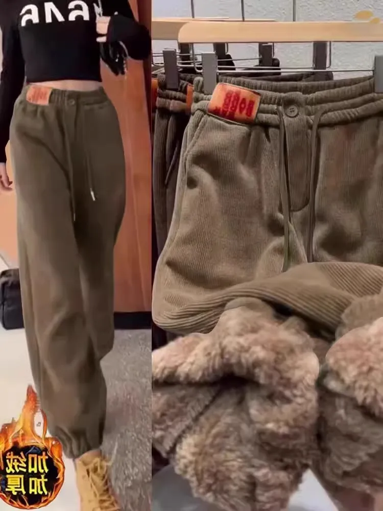 Women's Thiened Fce Lined Corduroy Sports Casual Pants High Waist Straight Leg Pants Winter Season plus Size Trousers
Women's Thiened Fce Lined Corduroy Sports Casual Pants High Waist Straight Leg Pants Winter Season plus Size Trousers