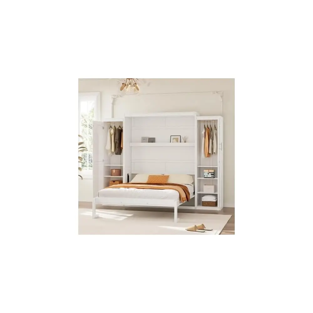 Full Size Murphy Bed With Two Wardrobe, Wall Bed Cabinet Bed With Storage Shelf, Multifunctional Foldable Platform Bedframe For
Full Size Murphy Bed With Two Wardrobe, Wall Bed Cabinet Bed With Storage Shelf, Multifunctional Foldable Platform Bedframe For