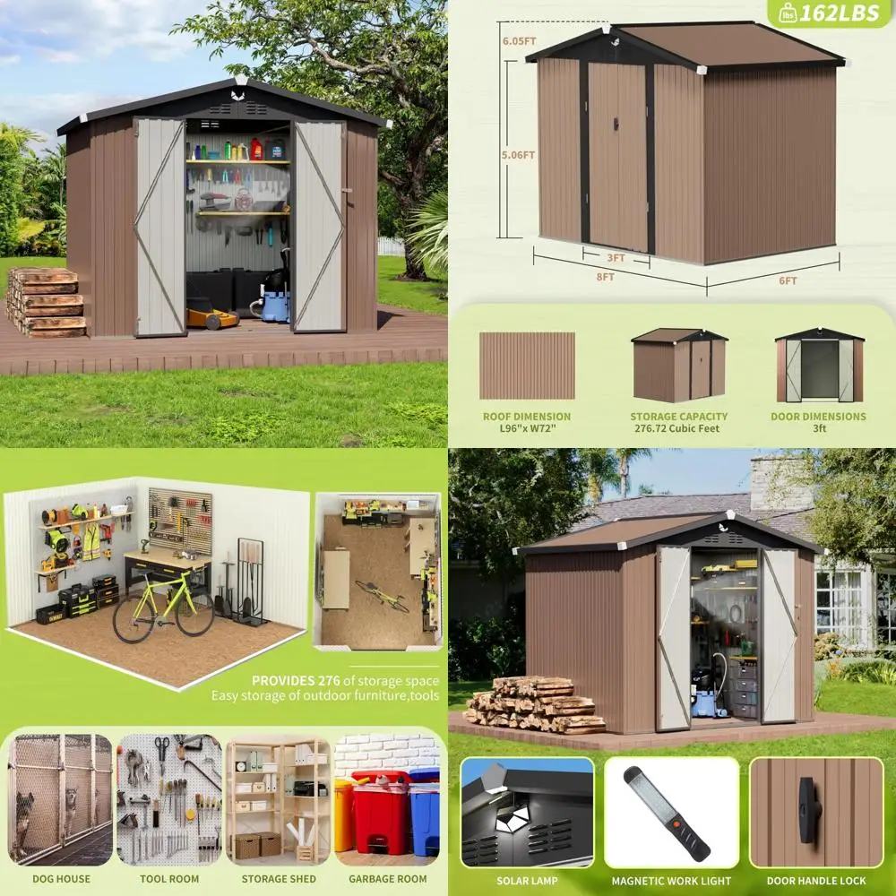 Большой уличный водонепроницаемый навес для хранения вещей — 8x6 с запирающейся дверью для заднего двора
Большой уличный водонепроницаемый навес для хранения вещей — 8x6 с запирающейся дверью для заднего двора