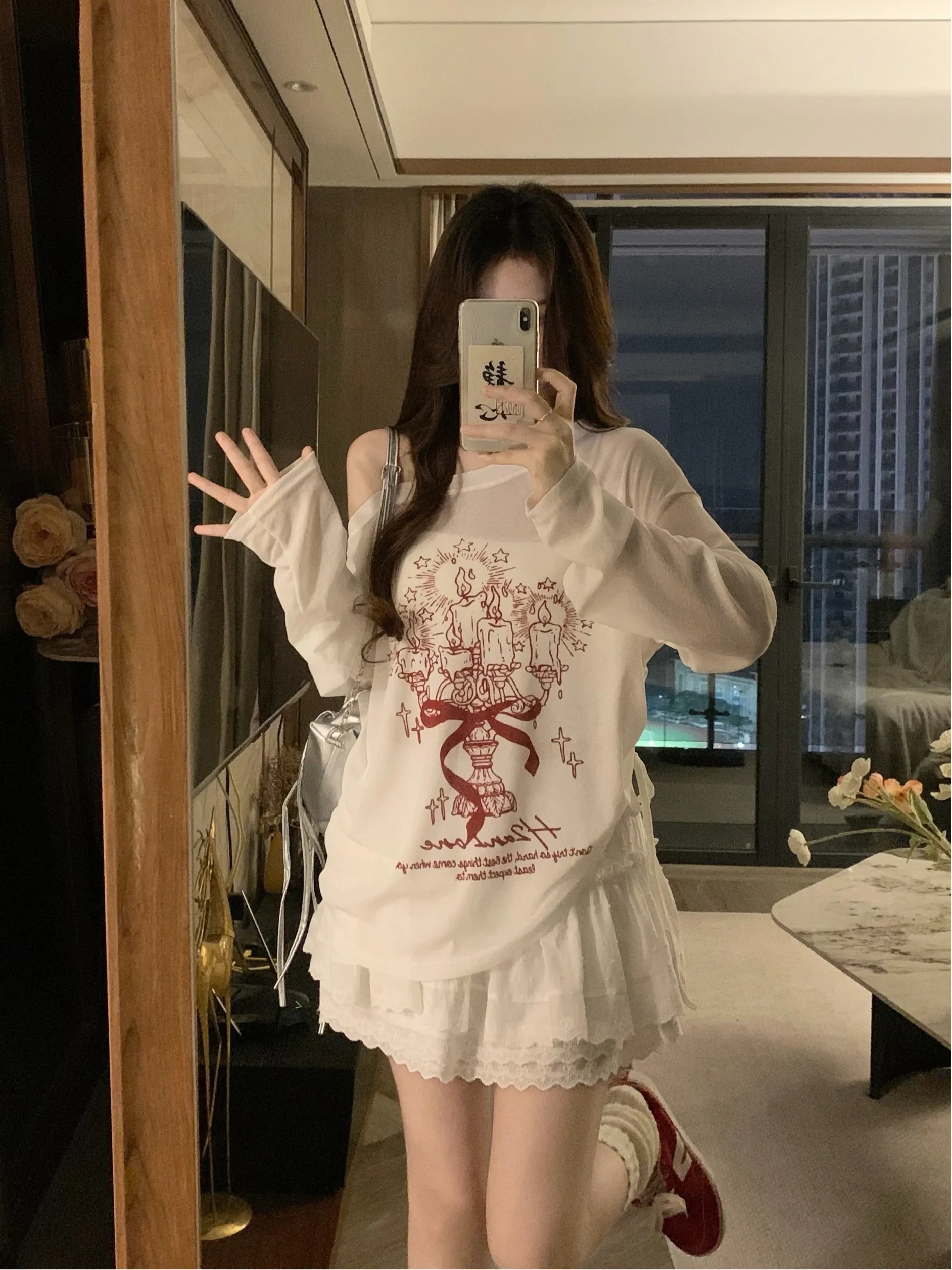 Sweet And Spicy Girl Set Summer New Graffiti Print Shoulder Bared Long Sleeve Sun Protection Top Cake Skirt plus Size
Sweet And Spicy Girl Set Summer New Graffiti Print Shoulder Bared Long Sleeve Sun Protection Top Cake Skirt plus Size